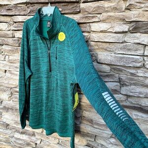 NWT Xersion Men’s quarter zip long sleeve quick dry pullover shirt - teal green